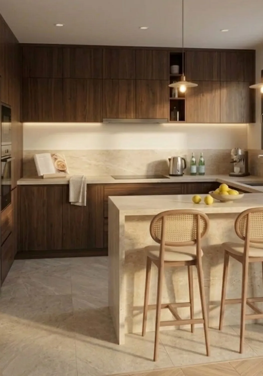 Rendu 3D, espace 2 de la maison, projet d'architecture d'intérieur Nasseta Studio, région de Genève
